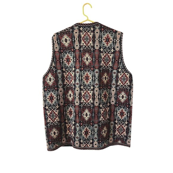 Uludag Triko Womens Turkish Kilim Vest Size 6 Acrylic Knit Open Front Sweater - Picture 4 of 7